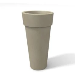 Vaso Tondo Moderno In Resina H 45 Mod. Messapico Tortora