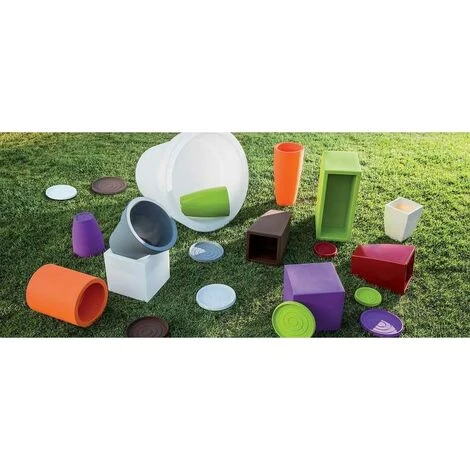 Vaso In Polimero Monacis Gemma Viola - Ø 50 Cm. - H 44 Cm. 4 Vaso In Polimero Monacis Gemma Viola - Ø 50 Cm. - H 44 Cm. - immagine 4