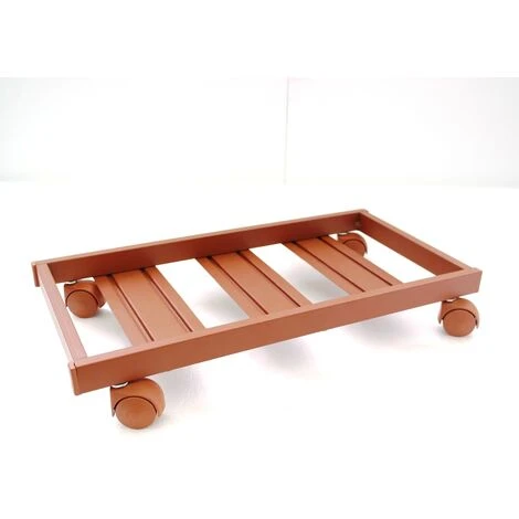 Carrello Sottovaso Rettangolare Con Ruote Cm. 60 COTTO 1 Carrello Sottovaso Rettangolare Con Ruote Cm. 60 COTTO