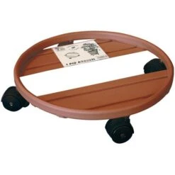 PORTAVASO IN METALLO CON RUOTE DIAMETRO 40CM - Con Freno - CARRELLO