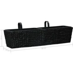 Fioriere Da Giardino 2 Pz In Giacinto Intrecciato Nero VidaXL -Vendite VIDAXL 13071064 3