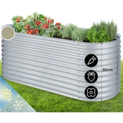 Blumfeldt High Grow Fioriera Rialzata 2,0m Rivestimento Zinco-alluminio Argento