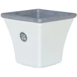 Fioriera Quadrata In Miscela Di Pietra Bianca Da Esterno 37 X 37 X 35 Cm Elateia 8 Fioriera Quadrata In Miscela Di Pietra Bianca Da Esterno 37 X 37 X 35 Cm Elateia -Vendite VIDAXL 14193928 4