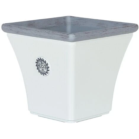 Fioriera Quadrata In Miscela Di Pietra Bianca Da Esterno 37 X 37 X 35 Cm Elateia 4 Fioriera Quadrata In Miscela Di Pietra Bianca Da Esterno 37 X 37 X 35 Cm Elateia - immagine 4