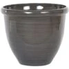 Vaso Da Fiori Rotondo Moderno In Colore Marrone Grigio 45 X 40 Cm Tesalia