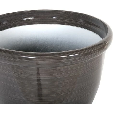 Vaso Da Fiori Rotondo Moderno In Colore Marrone Grigio 45 X 40 Cm Tesalia 4 Vaso Da Fiori Rotondo Moderno In Colore Marrone Grigio 45 X 40 Cm Tesalia - immagine 4