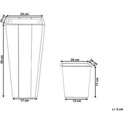 Fioriera Alta Inserto In Legno Di Pino Chiaro Per Esterno 24 X 50 Cm Larisa -Vendite VIDAXL 14863349 3