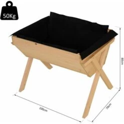 Outsunny Fioriera Orto Urbano In Legno Rivestito Con Tessuto Non Tessuto Per Giardinaggio Piante E Ortaggi 100 X 70 X 80cm -Vendite VIDAXL 16956276 3