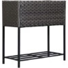 Outsunny Fioriera Effetto Vimini Con Ripiano Grigio (70cm X 30cm X 72cm)