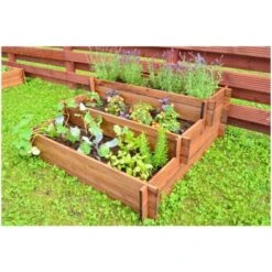 Fioriera 120x120 Orto Rialzato Urbano Da Balcone Giardino Aiuola Vaso In Legno