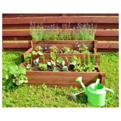 Fioriera 120x120 Orto Rialzato Urbano Da Balcone Giardino Aiuola Vaso In Legno -Vendite VIDAXL 17621880 4