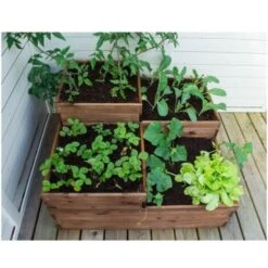 Fioriera 90x90 Orto Rialzato Da Balcone Giardino Terrazzo Aiuola Vaso In Legno -Vendite VIDAXL 17621881 5