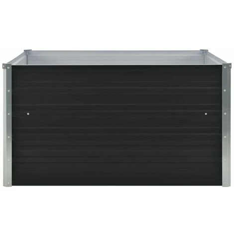 Letto Coltura Rialzato 100x100x45 Cm Acciaio Zincato Antracite VidaXL 4 Letto Coltura Rialzato 100x100x45 Cm Acciaio Zincato Antracite VidaXL - immagine 4