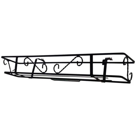 FIORIERA PER BALCONE REGOLABILE IN FERRO BATTUTO NERA 110X21X14CM 2 FIORIERA PER BALCONE REGOLABILE IN FERRO BATTUTO NERA 110X21X14CM - immagine 2