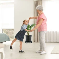 Relaxdays Carrello Portavasi Rotondo, Metallo, Sottovaso Da Interni Ed Esterni Antico Diametro 38 Cm, Per Vasi, Verde -Vendite VIDAXL 18239830 3