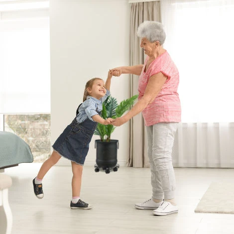 Relaxdays Carrello Portavasi, Set Da 2, Rotondo, Interni E Esterni, Con Freni, Sottovaso Per Vasi Ø 28 Cm, Metallo, Nero 3 Relaxdays Carrello Portavasi, Set Da 2, Rotondo, Interni E Esterni, Con Freni, Sottovaso Per Vasi Ø 28 Cm, Metallo, Nero - immagine 3