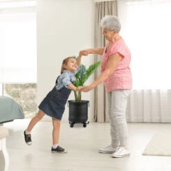 Relaxdays Carrello Portavasi, Set Da 2, Allungabile, Interni E Esterni, Con Freni, Per Vasi Ø Fino 43 Cm, Metallo, Nero -Vendite VIDAXL 18250647 3