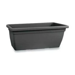 VASO FIORIERA RETTANGOLARE ANTHEA IN PLASTICA DA 100CM COMPLETA DI SOTTOVASO - Colore: Antracite
