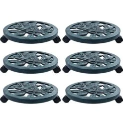 Carrelli Portavasi 6 Pz Verdi 38 Cm In Plastica VidaXL