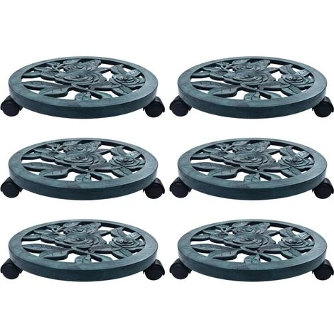Carrelli Portavasi 6 Pz Verdi 38 Cm In Plastica VidaXL 1 Carrelli Portavasi 6 Pz Verdi 38 Cm In Plastica VidaXL