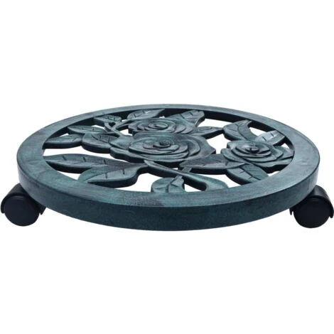 Carrelli Portavasi 6 Pz Verdi 38 Cm In Plastica VidaXL 2 Carrelli Portavasi 6 Pz Verdi 38 Cm In Plastica VidaXL - immagine 2