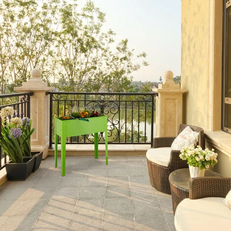 Relaxdays Aiuola Rialzata, Metallo, 4 Gambe, Fioriera, Vaso, Orto Da Giardino, H X L X P: 80,5 X 81,5 X 31 Cm, Verde 5 Relaxdays Aiuola Rialzata, Metallo, 4 Gambe, Fioriera, Vaso, Orto Da Giardino, H X L X P: 80,5 X 81,5 X 31 Cm, Verde - immagine 5