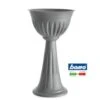 Vaso Vasi Fioriera Da Giardino A Colonna Alba Bama Grigio Con Piede Plastica