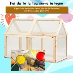 Mini Serra Da Giardino, Serra Per Piante, Legno, 100 X 53 X 71 Cm -Vendite VIDAXL 19907658 3