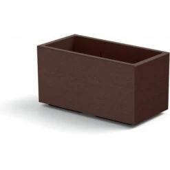 VASO FIORIERA RETTANGOLARE MATHERIA IN PLASTICA CON RUOTE 80 CM VARI COLORI - Colore: Bronzo