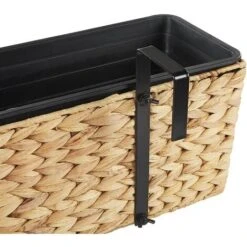 Vaso Di Fiori Beige Rettangolare In Tessuto Sintetico Intrecciato 80 X 20 Cm Kawala -Vendite VIDAXL 20414755 5 1