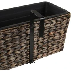 Vaso Da Fiori Marrone Rettangolare Tessuto Sintetico Intrecciato 60 X 20 Cm Kawala -Vendite VIDAXL 20414780 5