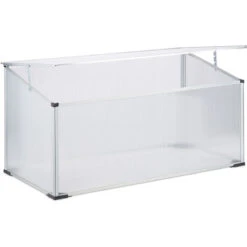 Relaxdays Mini Serra In Alluminio, Sistema In Incastro, Semi Oscurante Protezione Da Raggi UV, 100x50x50 Cm, Trasparente