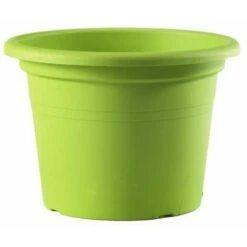Vaso Tondo In Plastica Cilindro Basic Colorato Per Giardino Piante E Fiori -15 Cm / Cedro