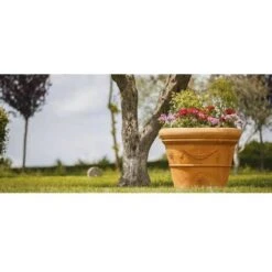 Vaso In Polimero Monacis Doppio Bordo Festone Impruneta Ø40 (40X32h)