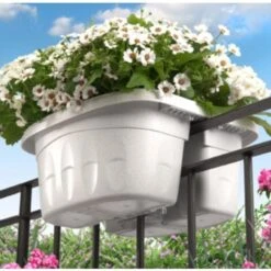 Bama Fioriera Balconetta Doppia Klunia Da Balcone Con Agganci Regolabili Cm 40x19 Colore: Panna