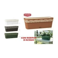 Vasi Cassette Balconetta Cloe Con Riserva D'acqua In Polipropilene Cm 50x18x17 Colore: Bianco