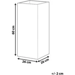 Vaso Da Fiori Quadrato Grigio Fibra Di Vetro E Argilla 26 X 26 X 60 Cm Dion -Vendite VIDAXL 24656207 3