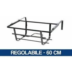 BALCONIERA IN FERRO RETTANGOLARE PORTAVASO PORTA VASO RINGHIERA FIORIERA 51241V CM 60 (51243)
