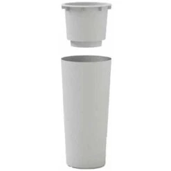 Vaso Alto Cache-pot Veca Clou Rotondo Altezza 65 Cm- Con Cache Pot - Colore: Bianco