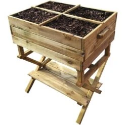 Orto Con Gambe Regolabili - Separatore, Geotessile E Tavoletta - 0,80 X 0,60 X 0,80 M