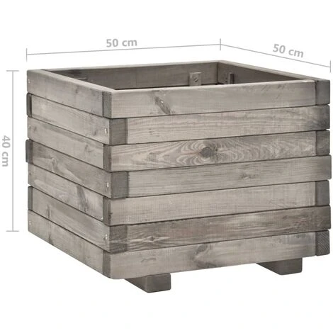 Fioriera Da Giardino 50x50x40 Cm In Legno Massello Di Pino VidaXL 5 Fioriera Da Giardino 50x50x40 Cm In Legno Massello Di Pino VidaXL - immagine 5
