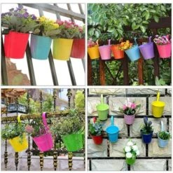 Set 10 Vasi Porta Fiori In Ferro 17x10x8 Con Foro Drenaggio E Gancio Rimovibile -Vendite VIDAXL 28458281 5