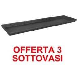 OFFERTA 3 SOTTOVASO GREEN BASICS TROUGH SAUCER 50CM LIVING BLACK ELHO