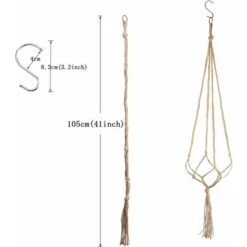 3 Pezzi Di Piante Sospese, Ganci Per Vasi Da Fiori In Iuta, Portapiante In Macramè Con Portachiavi Per La Decorazione Di Interni All'aperto 9 3 Pezzi Di Piante Sospese, Ganci Per Vasi Da Fiori In Iuta, Portapiante In Macramè Con Portachiavi Per La Decorazione Di Interni All'aperto -Vendite VIDAXL 28920605 5