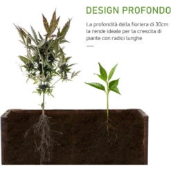 Outsunny Fioriera Box Rettangolare Per Piante In Legno Di Abete, 70x35x30cm 8 Outsunny Fioriera Box Rettangolare Per Piante In Legno Di Abete, 70x35x30cm -Vendite VIDAXL 28944671 4