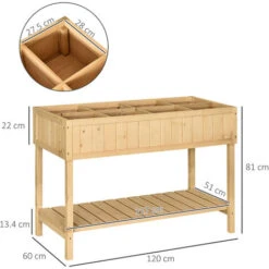 Outsunny Orto Pensile Urbano Con 8 Griglie E Ripiano Inferiore Per Piante Da Giardino 120x60x81cm Legno -Vendite VIDAXL 28944791 3