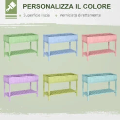 Outsunny Orto Pensile Urbano Con 8 Griglie E Ripiano Inferiore Per Piante Da Giardino 120x60x81cm Legno -Vendite VIDAXL 28944791 5