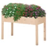 Outsunny Orto Urbano Pensile Tavolo Porta Piante Con Fodera In Tessuto Per Giardino 122.5x56.5x76cm Legno