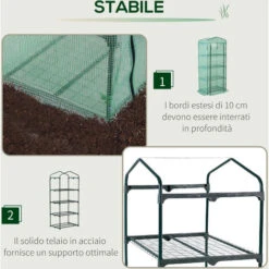 Outsunny Serra Da Giardino Per Piante Con 4 Ripiani In PE, 70x50x160cm, Verde -Vendite VIDAXL 28944923 4