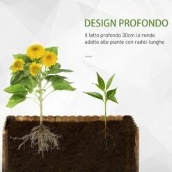 Outsunny Fioriera Box Rettangolare Per Piante In Legno Di Abete, 80x33x30cm -Vendite VIDAXL 28946203 4